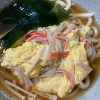 カニカマえのきの卵とじうどん